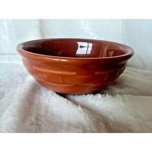Longaberger Pottery Small Serving Bowl 5.75" Paprika Red Brown‎ USA Soup Salad
